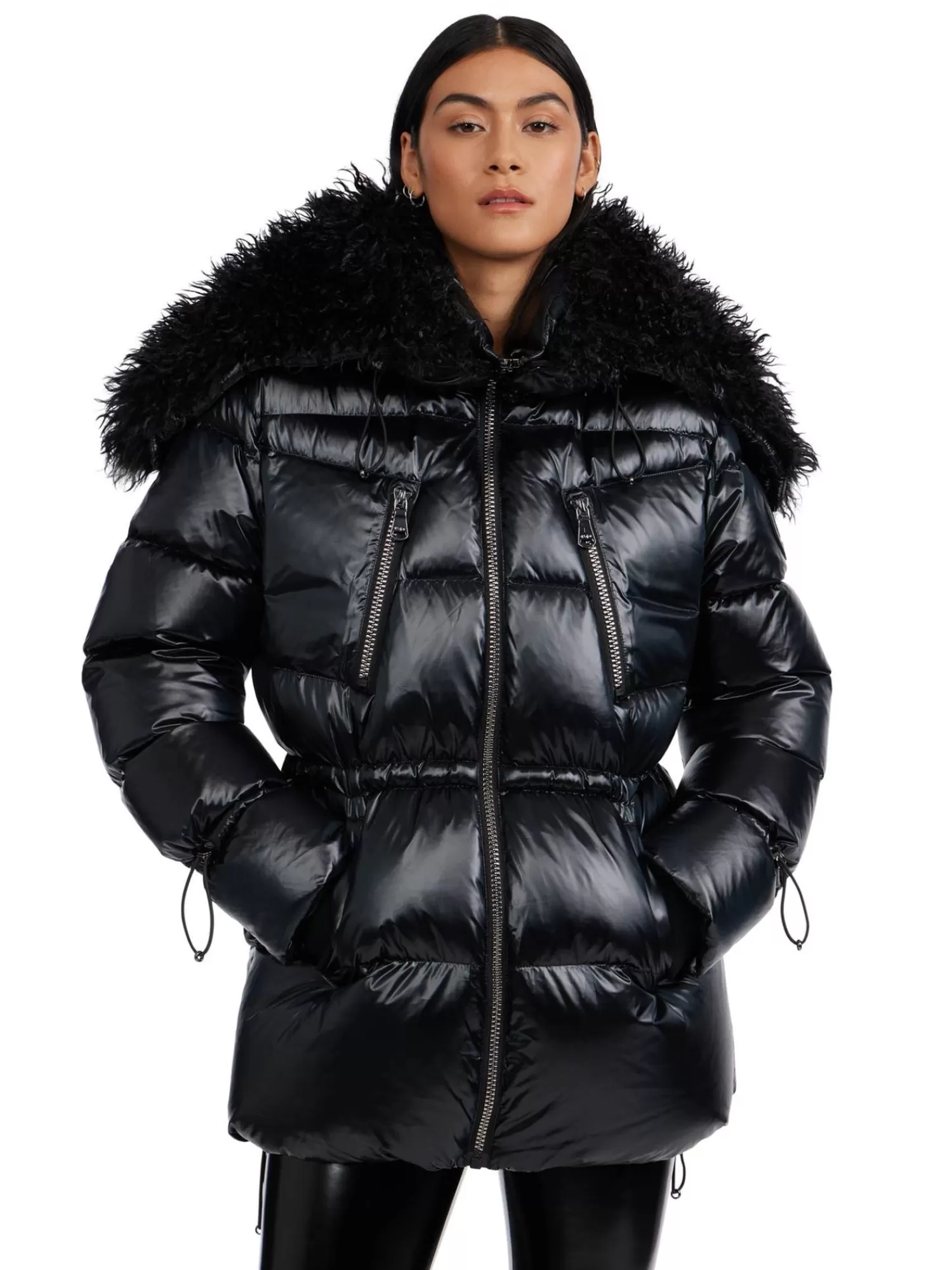 Pajar Matelassés<Electra Manteau Matelasse Surdimensionne Pour Femmes Noir