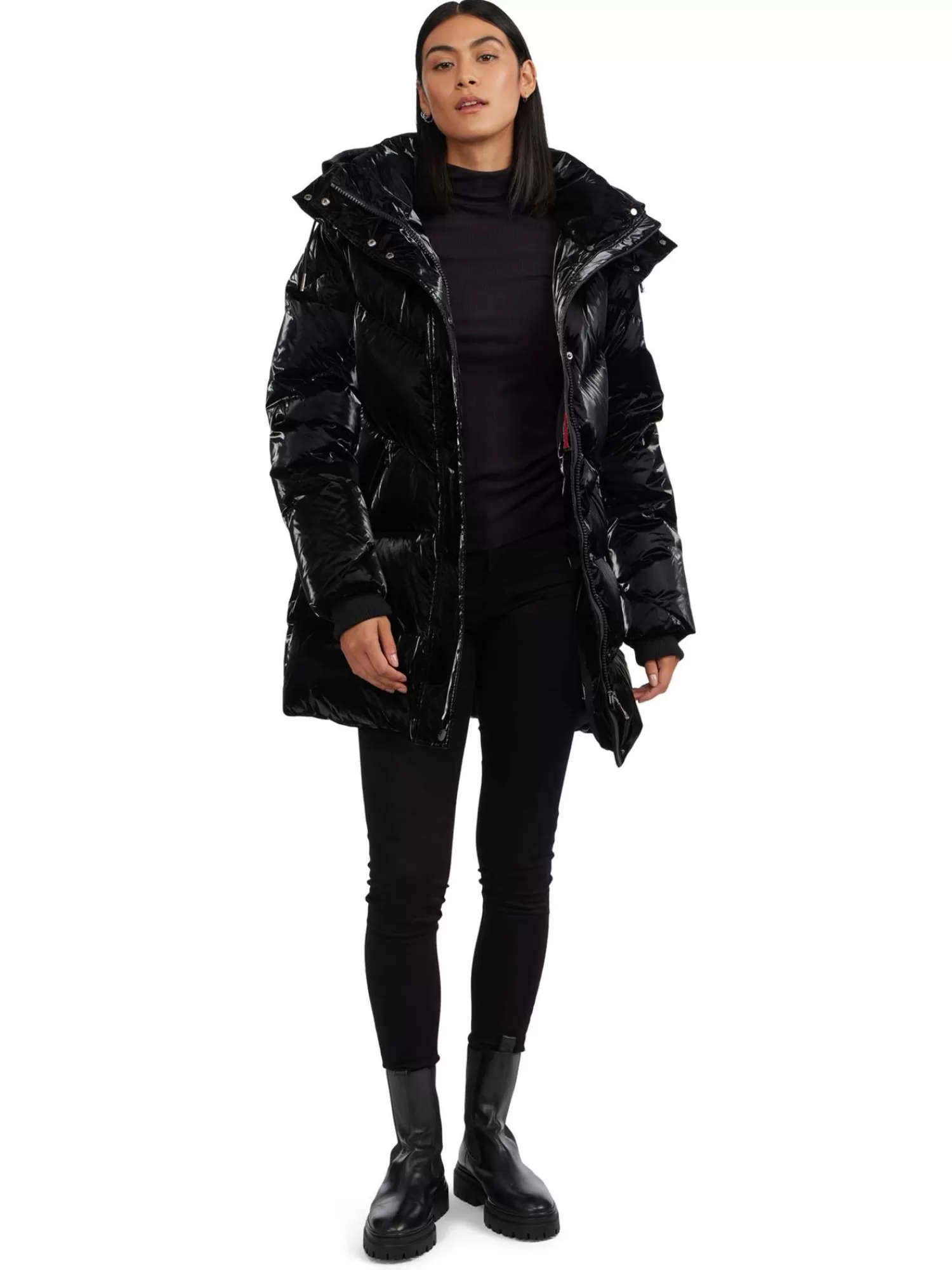 Pajar Matelassés<Estelle Manteau Matelasse Mi-Long Pour Femmes Noir