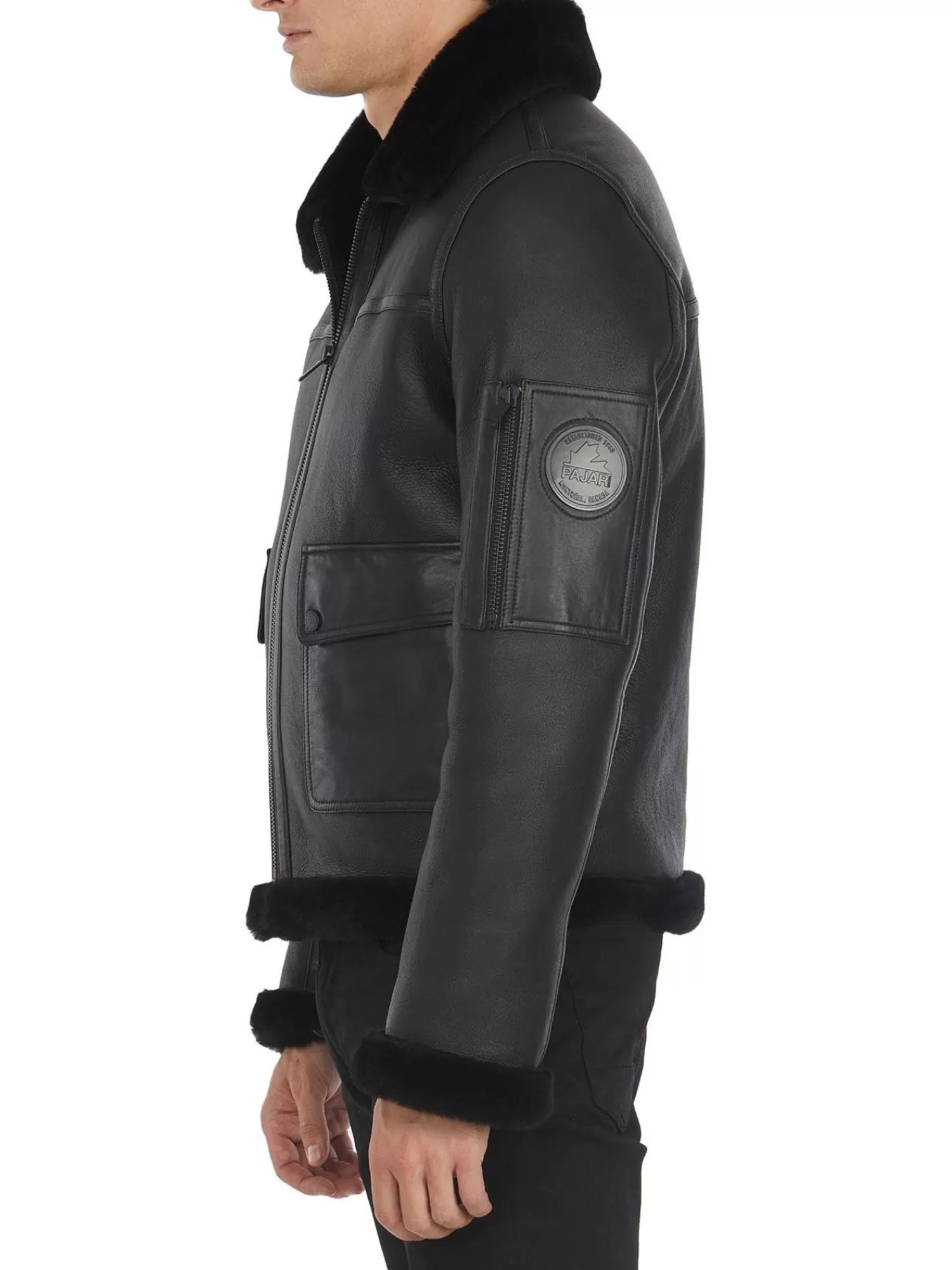 Pajar Bombers<Heritage Aviator Blouson En Peau De Mouton Pour Hommes Noir/Noir