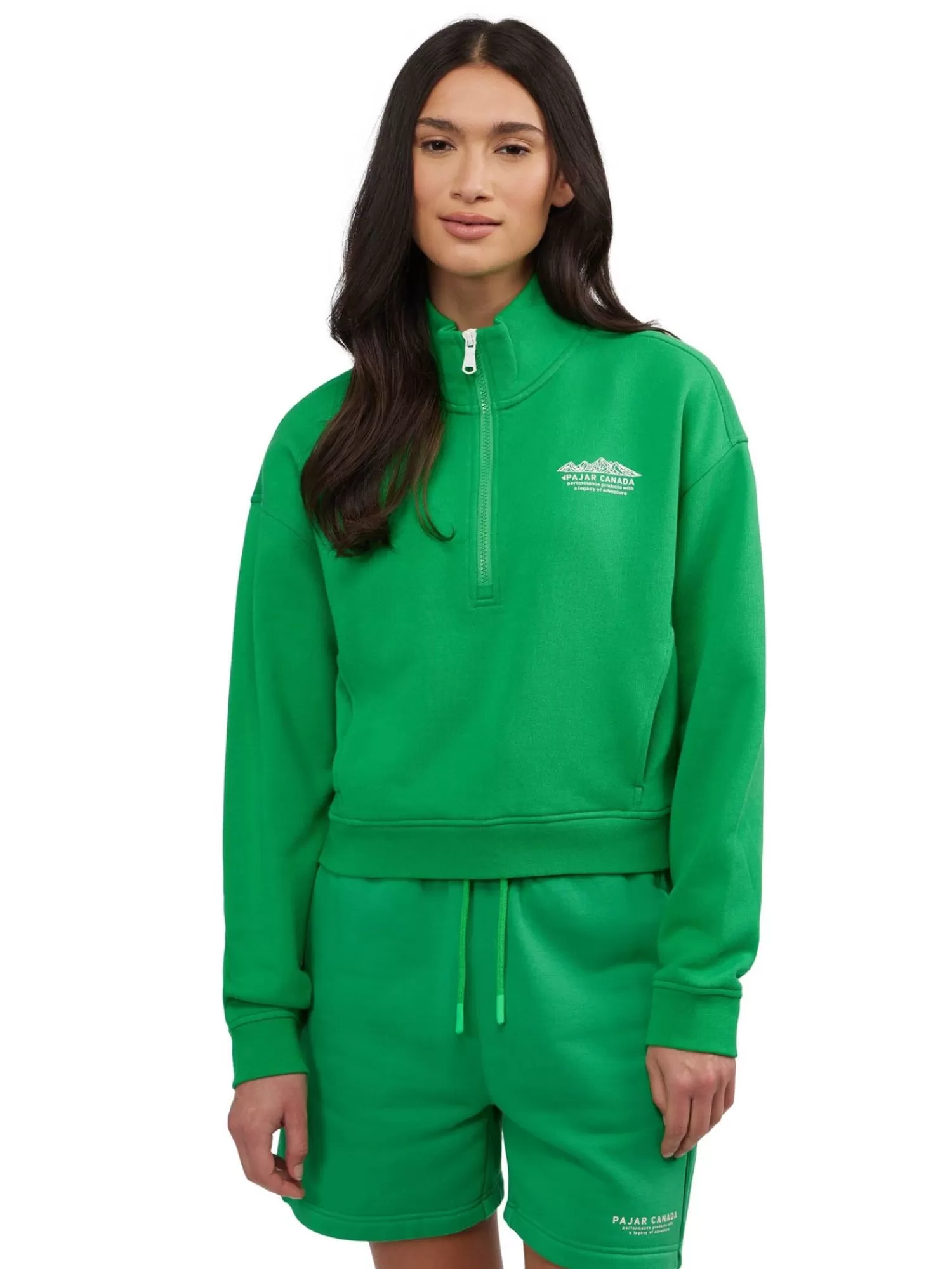 Pajar Hauts<Pearson Pull Coupe Essentielle Demi-Zip Pour Femmes Vert