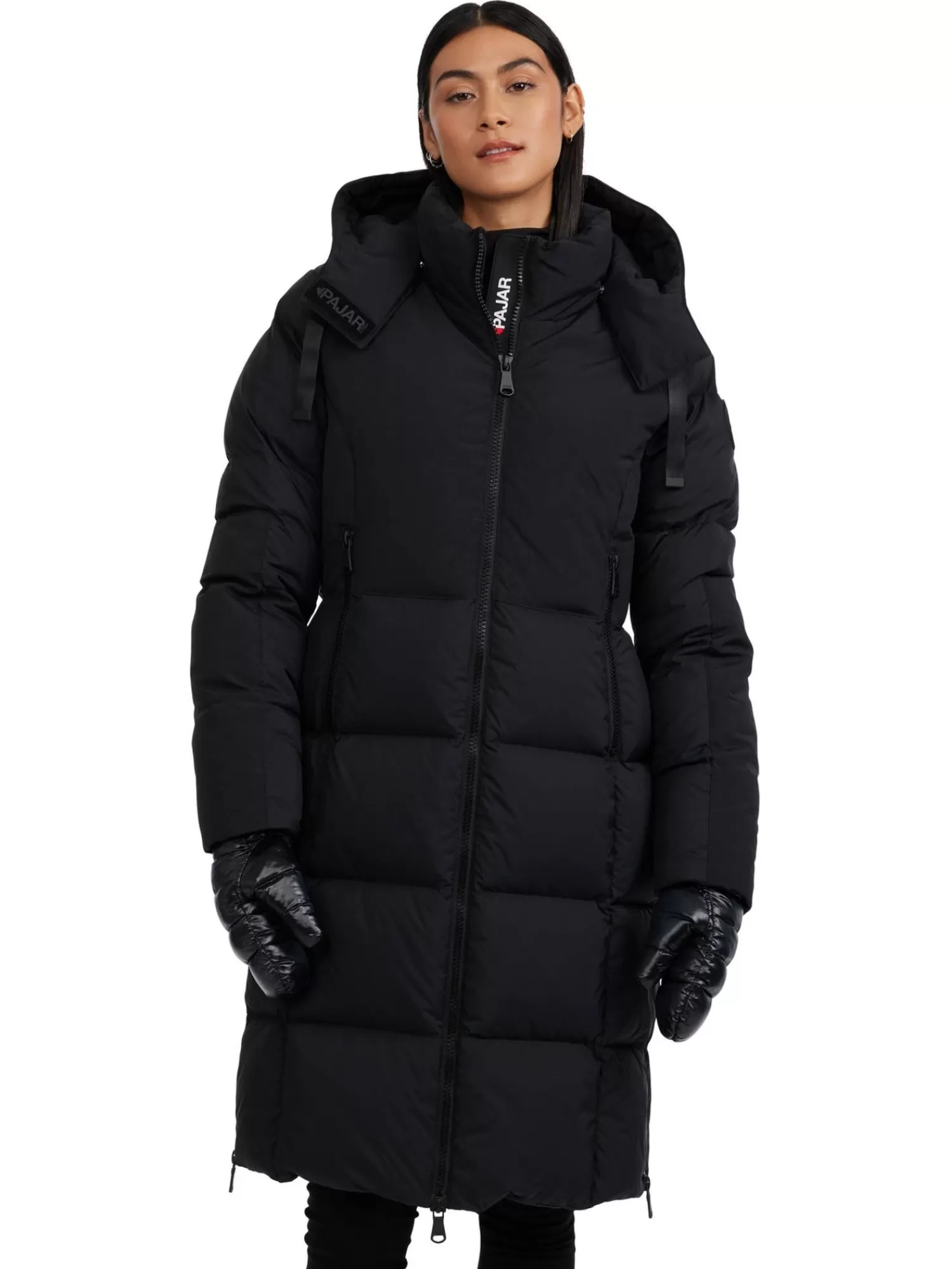 Pajar Matelassés<Zaniah Manteau Matelasse Long Pour Femmes Noir