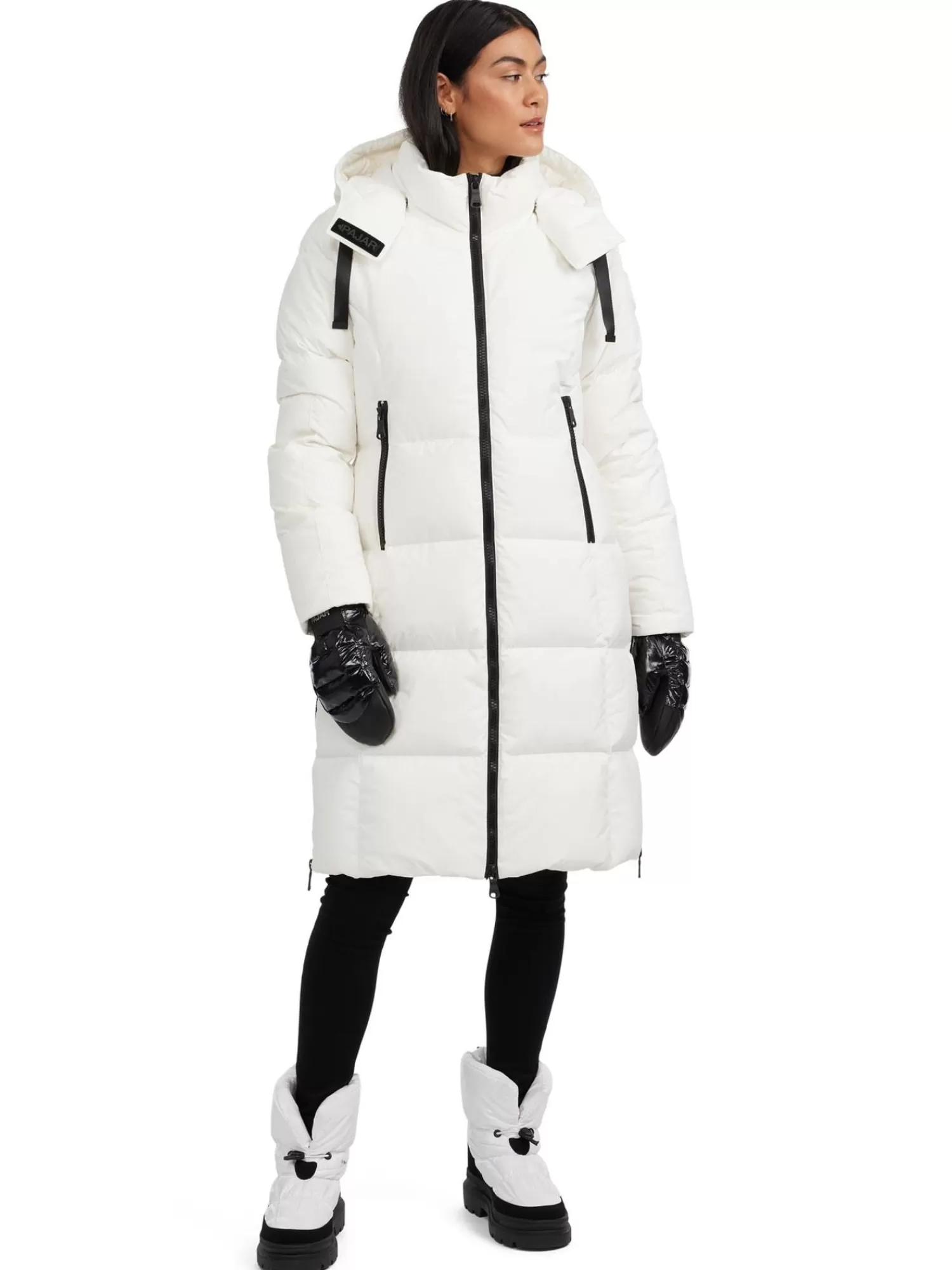 Pajar Matelassés<Zaniah Manteau Matelasse Long Pour Femmes Blanc